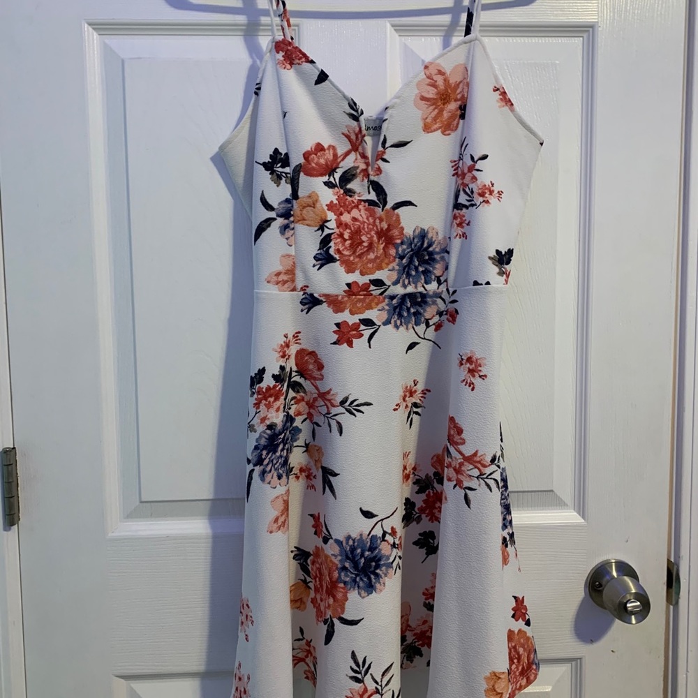 white floral dress